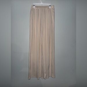 Cider cream/ivory Wide Leg Ribbed Palazzo Trousers Size XS Career Casual minimal